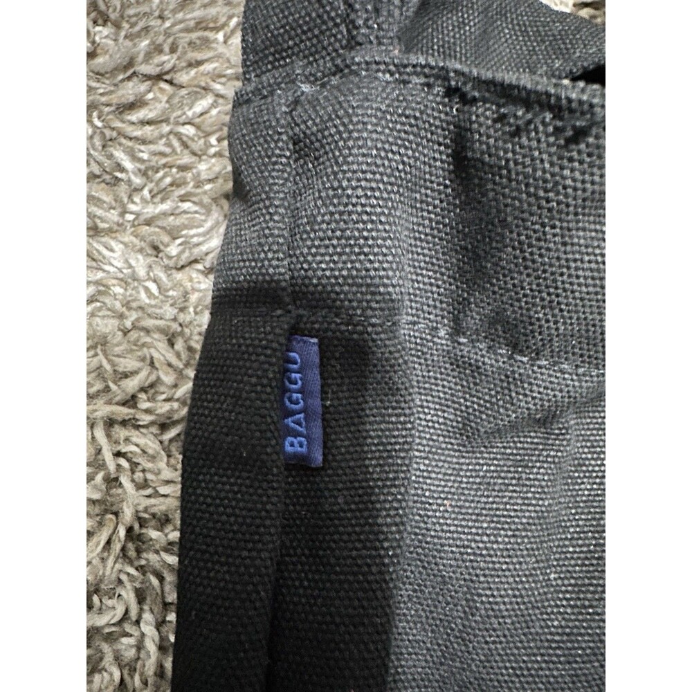 Baggu Caviar "Hallo!" Recycled Cotton Black Tote Bag - Picture 5 of 8